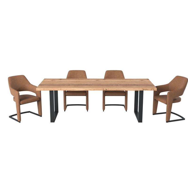 Dining chair with smooth fabric upholstery (#2100)