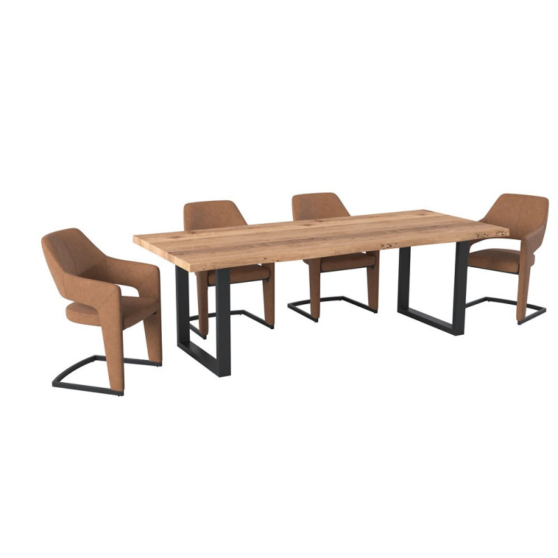 Dining chair with smooth fabric upholstery (#2100)