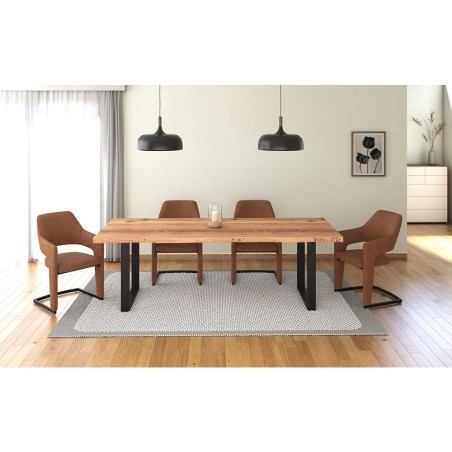 Dining chair with smooth fabric upholstery (#2100)