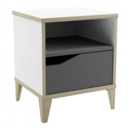 Scandinavian style nightstand with white body (#2289)