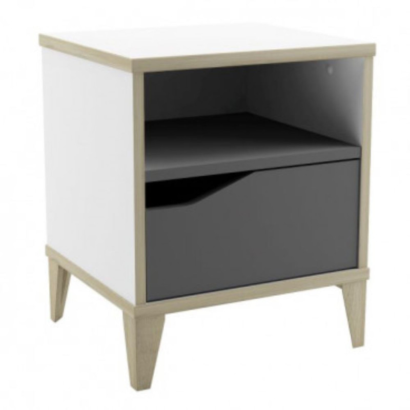 Scandinavian style nightstand with white body (#2289)