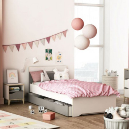 Skandināvu stila naktsgalds ar baltu korpusu (#2289)