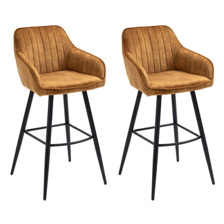 Upholstered bar chair with low armrests and footrest (#2395)