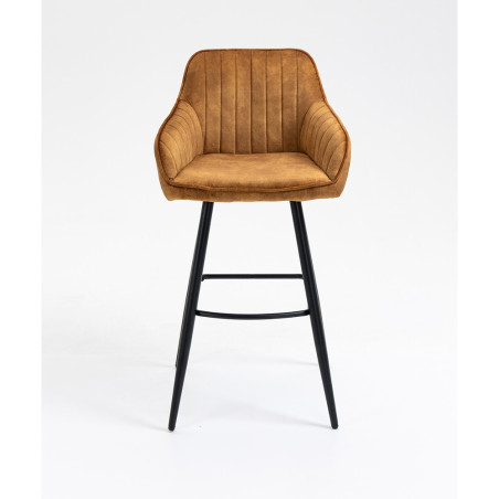 Upholstered bar chair with low armrests and footrest (#2395)