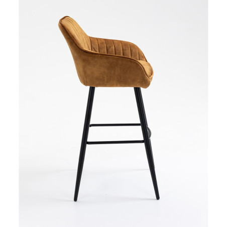 Upholstered bar chair with low armrests and footrest (#2395)