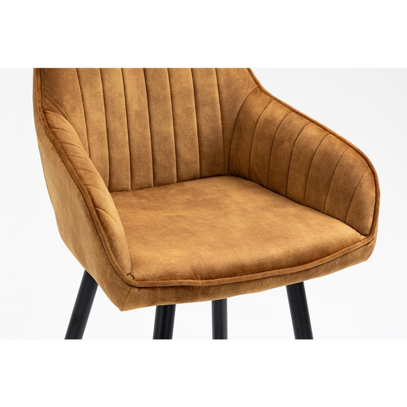 Upholstered bar chair with low armrests and footrest (#2395)