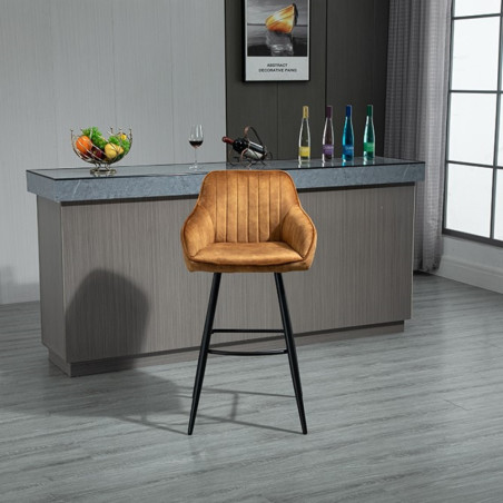 Upholstered bar chair with low armrests and footrest (#2395)