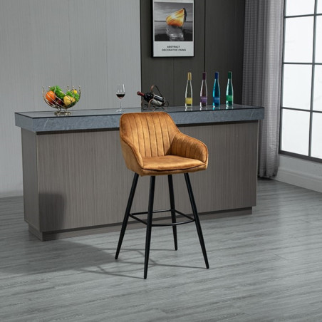 Upholstered bar chair with low armrests and footrest (#2395)