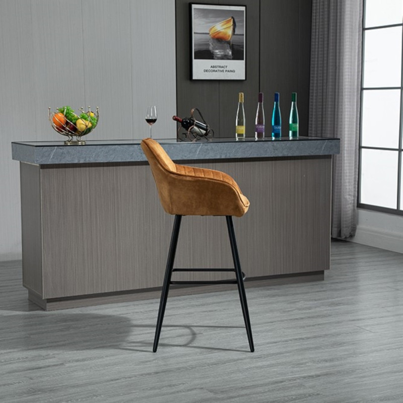 Upholstered bar chair with low armrests and footrest (#2395)