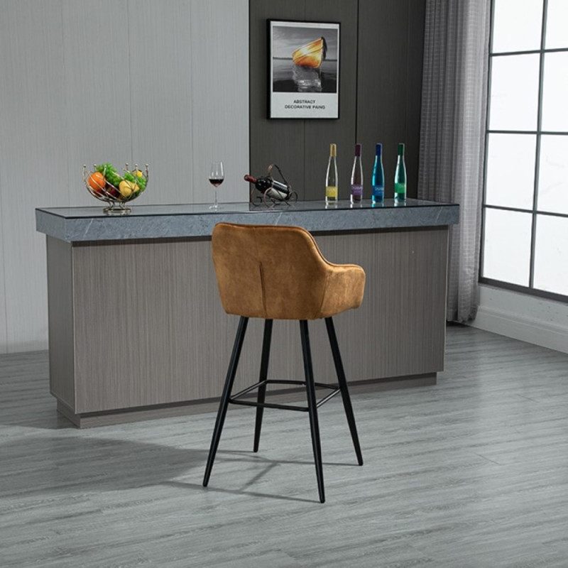 Upholstered bar chair with low armrests and footrest (#2395)