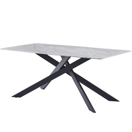 Stylish dining table with a grey high-gloss table top (#3030)