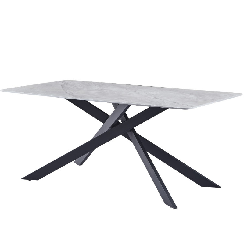 Stylish dining table with a grey high-gloss table top (#3030)