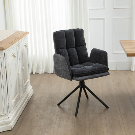 Modern rotatable dining chair with snug armrests (#3066)