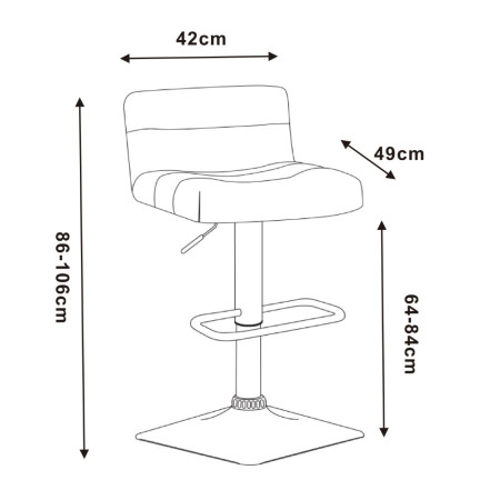 Modern bar chair in grey color (#3268)