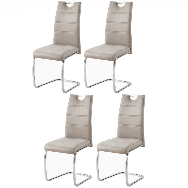 Dining chair with sled-shaped base and microfiber upholstery (#3289)