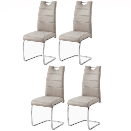 Dining chair with sled-shaped base and microfiber upholstery (#3289)