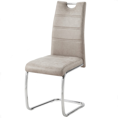 Dining chair with sled-shaped base and microfiber upholstery (#3289)