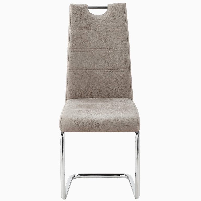 Dining chair with sled-shaped base and microfiber upholstery (#3289)