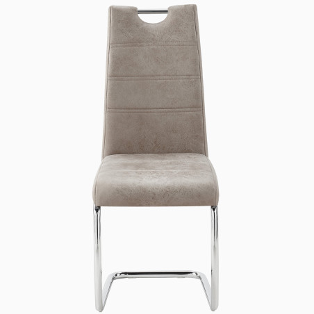 Dining chair with sled-shaped base and microfiber upholstery (#3289)