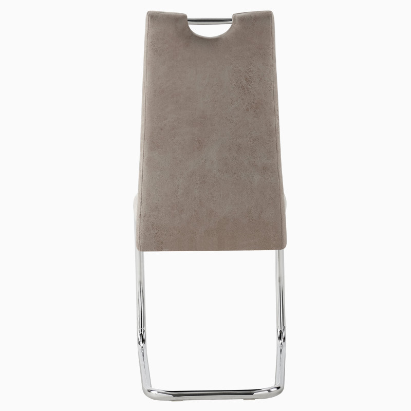 Dining chair with sled-shaped base and microfiber upholstery (#3289)