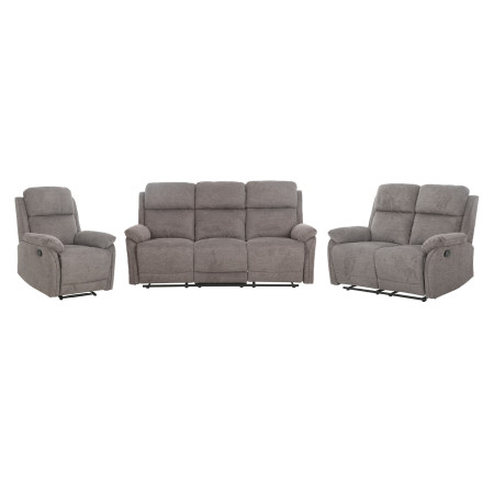 Linen-upholstered sitting set with manual relax mechanism (#3336)