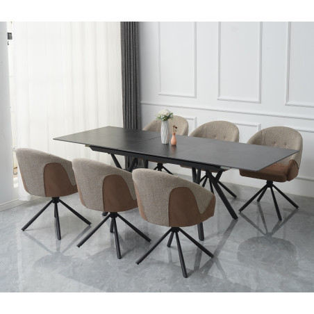 Upholstered dining chair with swivel function (#3364)