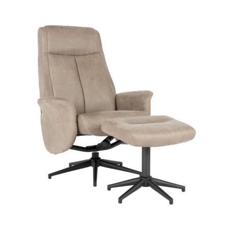 Upholstered and rotating recliner with footrest (#3375)