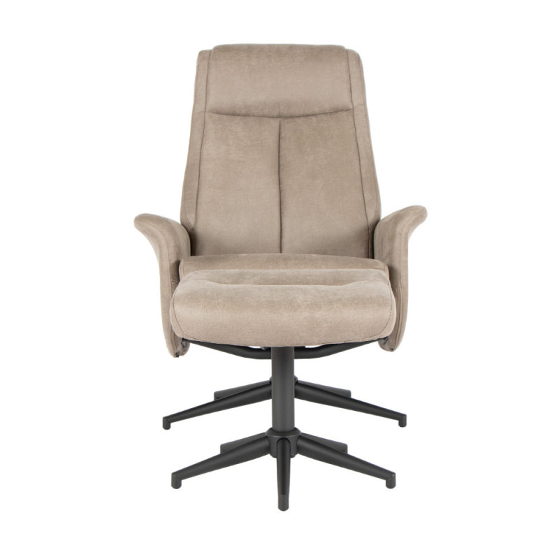 Upholstered and rotating recliner with footrest (#3375)