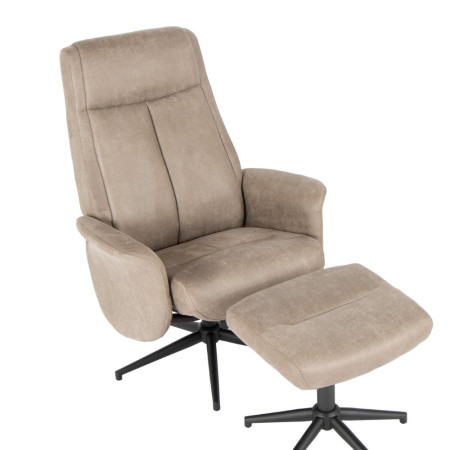Upholstered and rotating recliner with footrest (#3375)