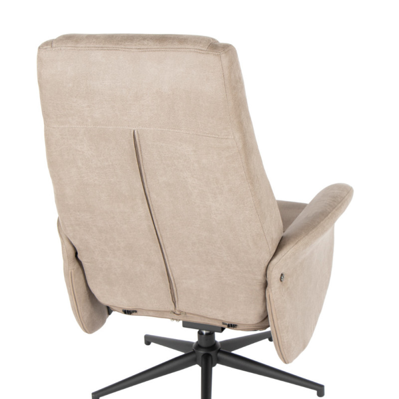 Upholstered and rotating recliner with footrest (#3375)