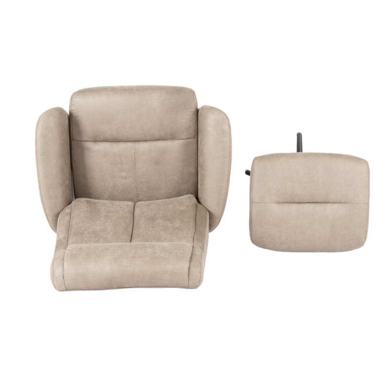 Upholstered and rotating recliner with footrest (#3375)