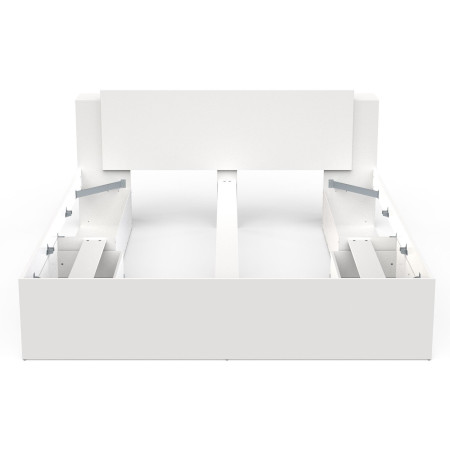 Large modern bed with two drawers and two shelves (#3413)