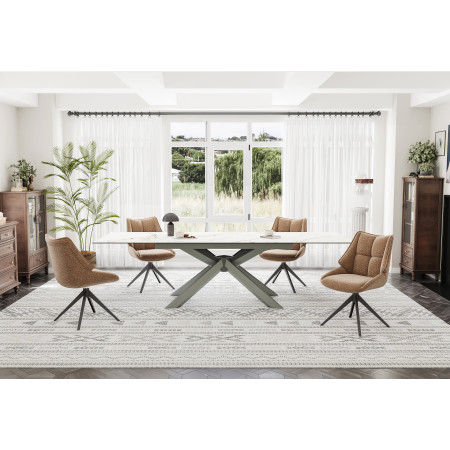 Upholstered dining chair with swivel function (#3429)