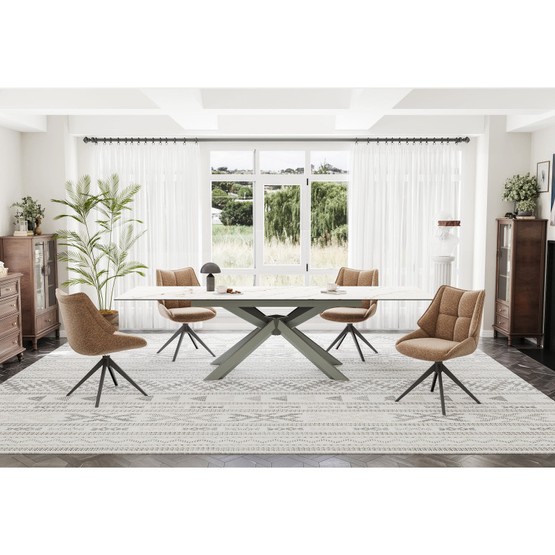 Upholstered dining chair with swivel function (#3429)