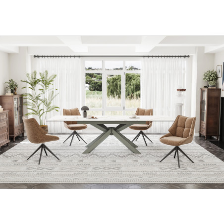 Upholstered dining chair with swivel function (#3429)