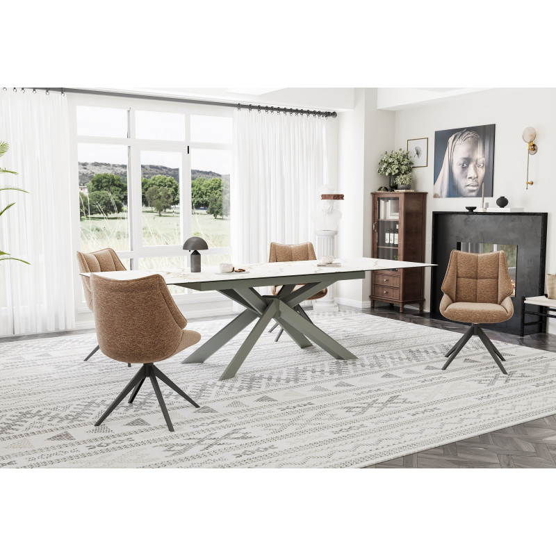 Upholstered dining chair with swivel function (#3429)