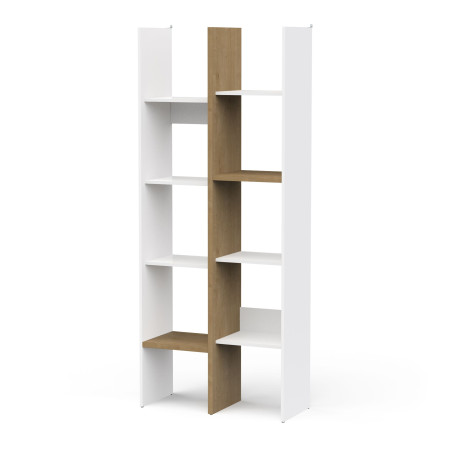 High cube cabinet with 8 shelves in brown and white color (#3481)