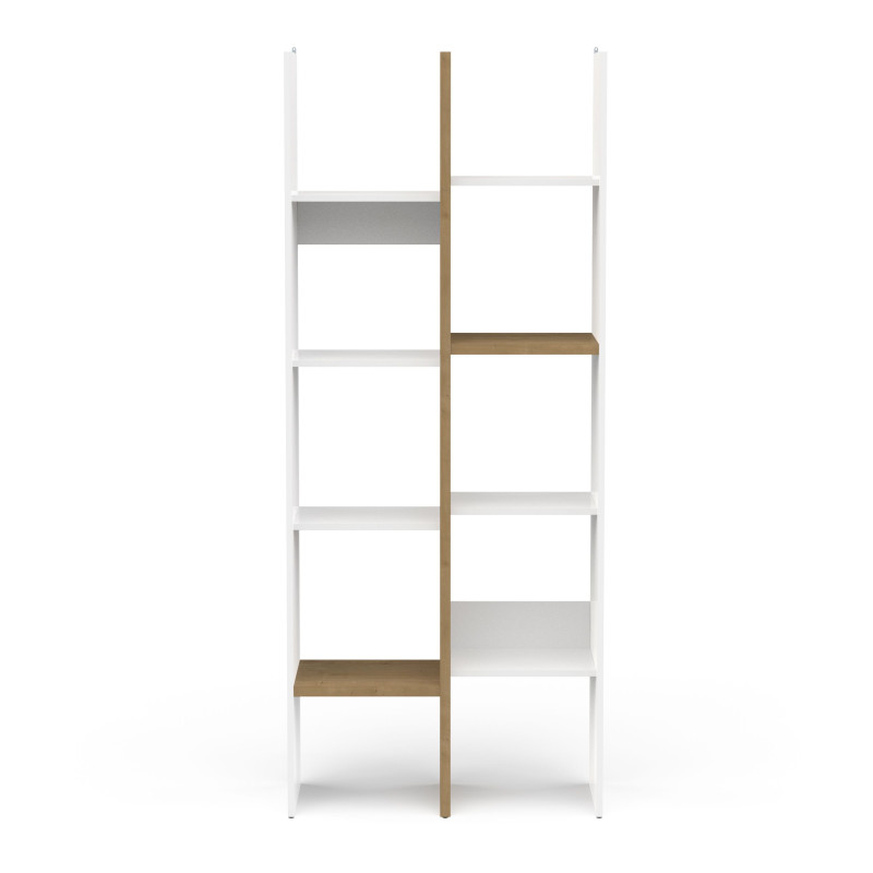 High cube cabinet with 8 shelves in brown and white color (#3481)