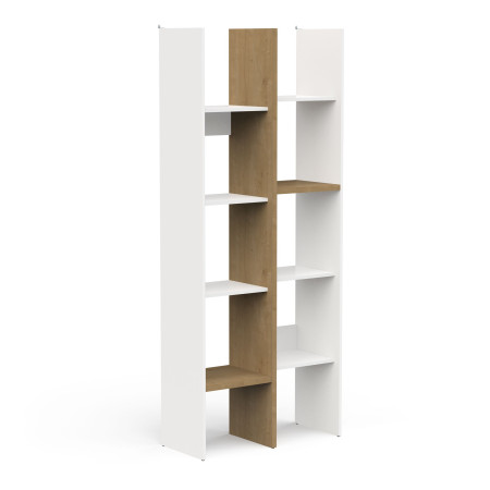 High cube cabinet with 8 shelves in brown and white color (#3481)