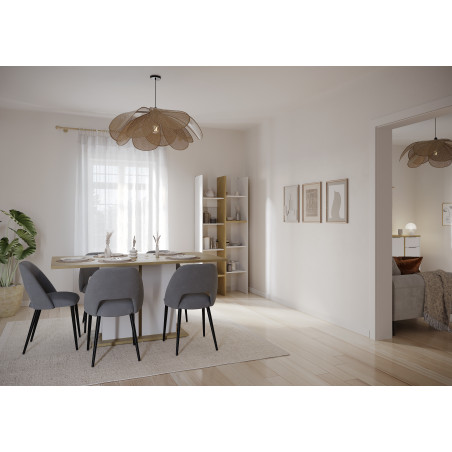 High cube cabinet with 8 shelves in brown and white color (#3481)
