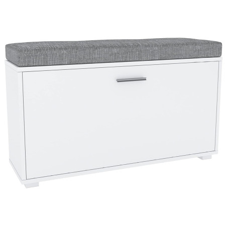 Shoe cabinet with one tilting drawer and upholstered top (#3521)
