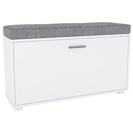 Shoe cabinet with one tilting drawer and upholstered top (#3521)