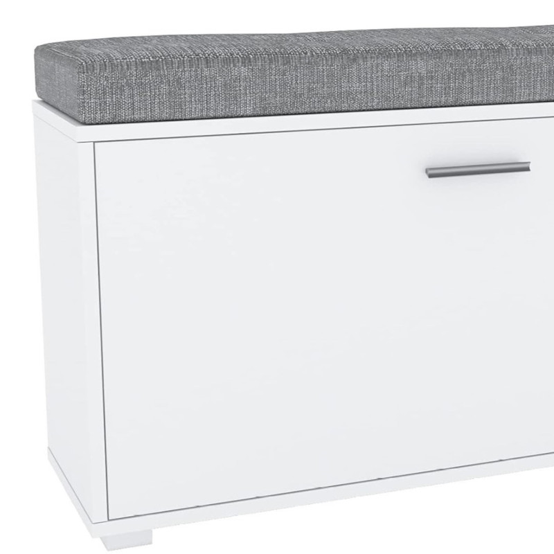 Shoe cabinet with one tilting drawer and upholstered top (#3521)