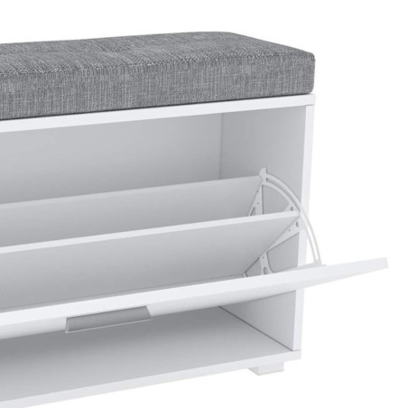 Shoe cabinet with one tilting drawer and upholstered top (#3521)