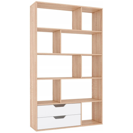 Cube cabinet with two drawers and asymmetrical shelves (#3524)