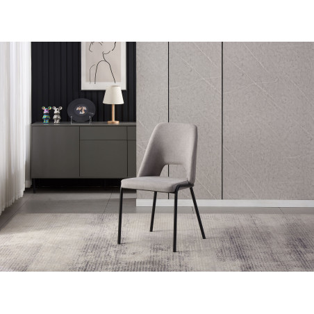 Dining chair with an exposed metal frame and open backrest (#3587)