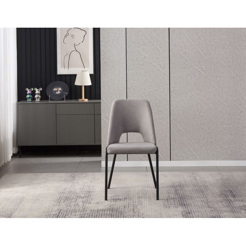 Dining chair with an exposed metal frame and open backrest (#3587)