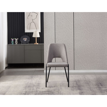 Dining chair with an exposed metal frame and open backrest (#3587)