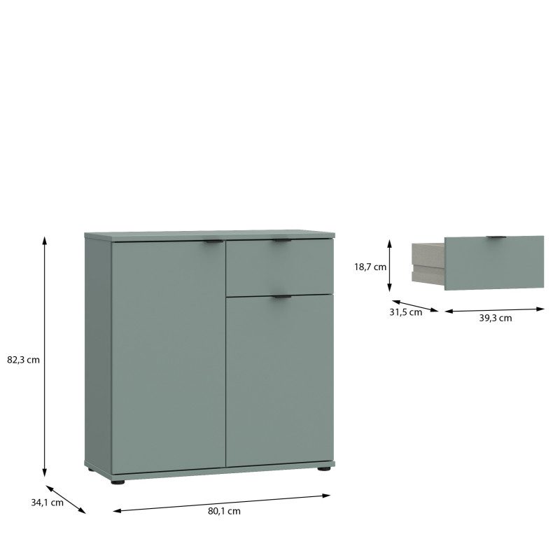 Practical sideboard with an internal shelf and one drawer (#3572)