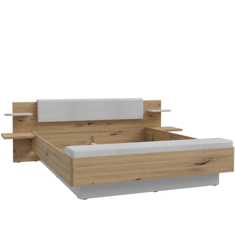 Large bed with side shelves (#3582)